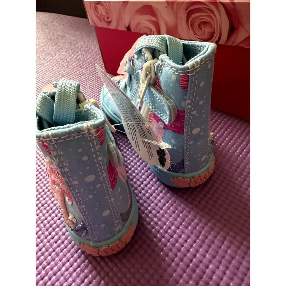 New Lelli Kelly Mermaid Sneakers Size US 7 Girls High Top Beaded Sequins